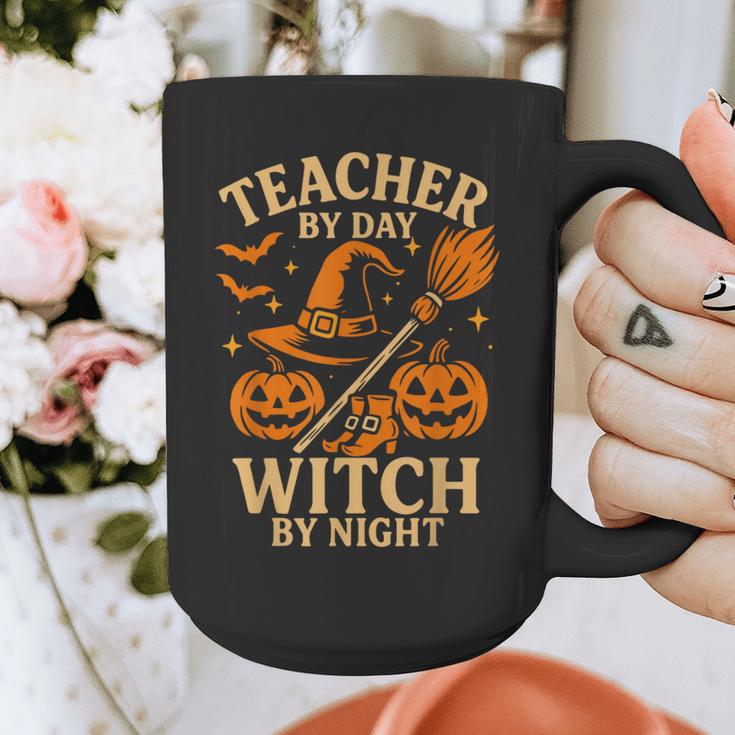 Teacher By Day Witch By Night Halloween Teacher Witch Graphic Print Coffee Mug, funny design
