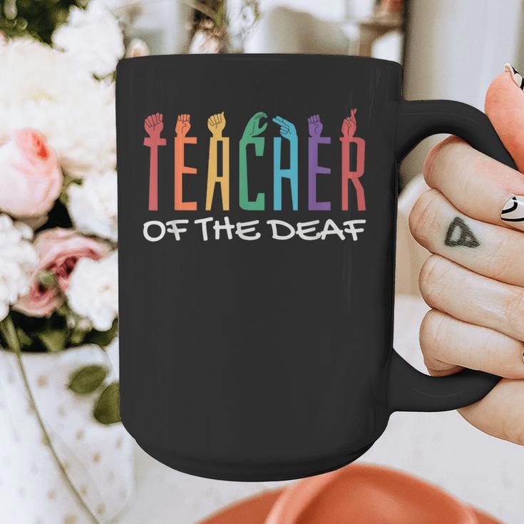 Teacher Of The Deaf ASL Teacher & Deaf Awareness Graphic Print Coffee Mug, funny design Teacher Of The Deaf ASL Teacher & Deaf Awareness Graphic Print Coffee Mug, funny design