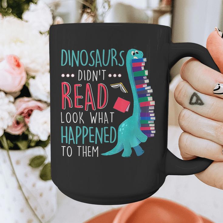 Teacher Dinosaurs Didnt Read Look What Happened Book Reading Graphic Print Coffee Mug, funny design