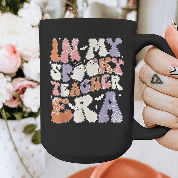 Teacher Halloween In My Spooky Teacher Era Retro Groovy Graphic Print Coffee Mug, Groovy Teacher Gifts, funny design