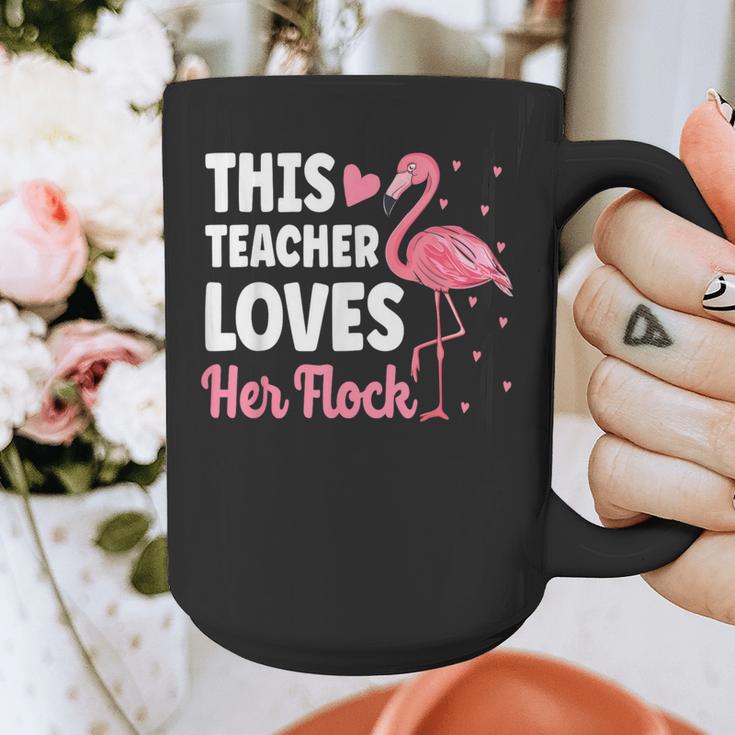 This Teacher Loves Her Flock Teaching Flamingo Girl Graphic Print Coffee Mug, funny design This Teacher Loves Her Flock Teaching Flamingo Girl Graphic Print Coffee Mug, funny design