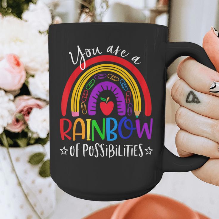 Teacher You Are a Rainbow Of Possibilities Funny Graphic Print Coffee Mug, funny design