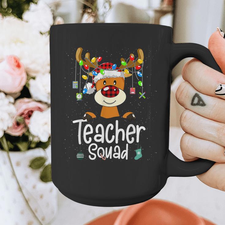Teacher Squad Red Plaid Rudolph Reindeer Christmas Graphic Print Coffee Mug, funny design Teacher Squad Red Plaid Rudolph Reindeer Christmas Graphic Print Coffee Mug, funny design