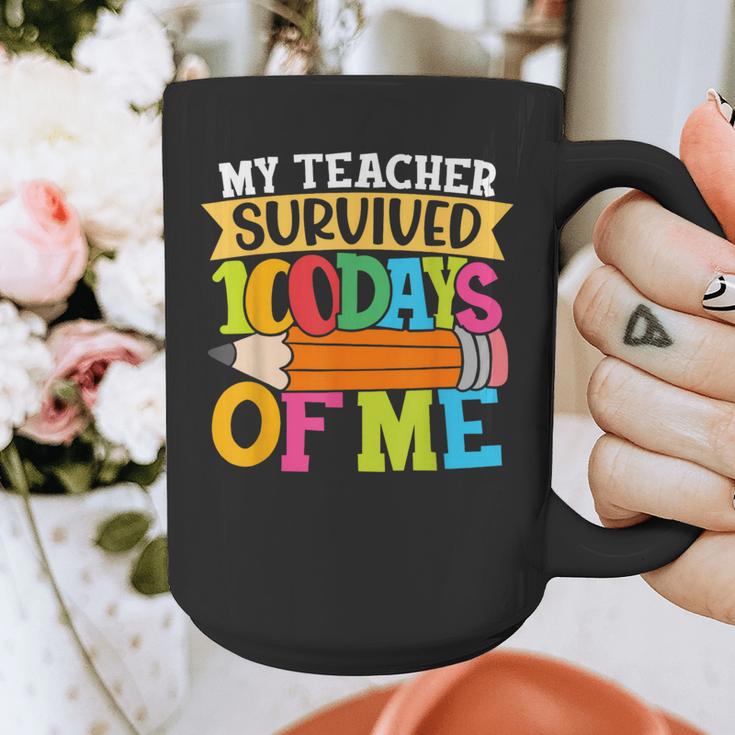 My Teacher Survived 100 Days Of Me 100th Day Of School Kids Graphic Print Coffee Mug, funny design My Teacher Survived 100 Days Of Me 100th Day Of School Kids Graphic Print Coffee Mug, funny design