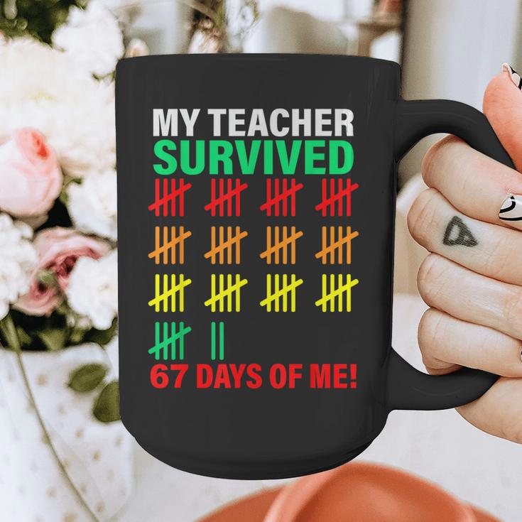 My Teacher Survived 67 Days Of Me School Kids Costume Graphic Print Coffee Mug, funny design My Teacher Survived 67 Days Of Me School Kids Costume Graphic Print Coffee Mug, funny design