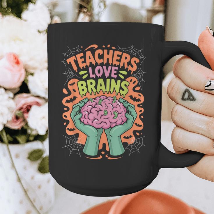 Teacher Teachers Love Brains Halloween Men Women Graphic Print Coffee Mug, funny design