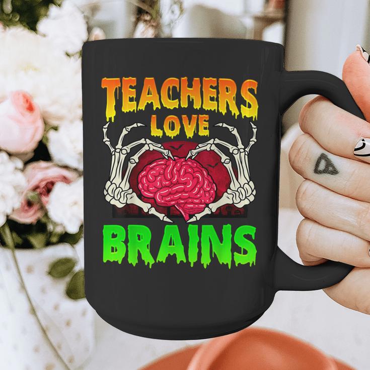 Teacher Teachers Love Brains Skeleton Hand Heart Halloween Graphic Print Coffee Mug, funny design Teacher Teachers Love Brains Skeleton Hand Heart Halloween Graphic Print Coffee Mug, funny design