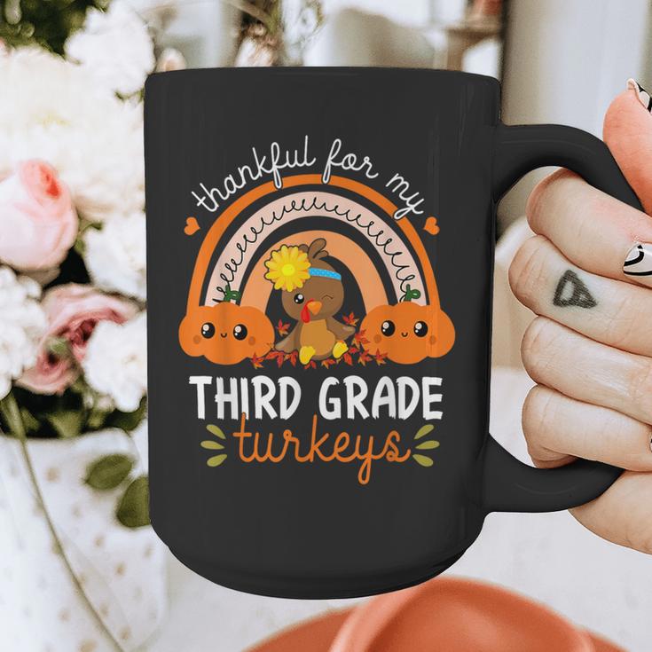 Teacher Thanksgiving Thankful For My Third Grade Turkeys Graphic Print Coffee Mug, funny design