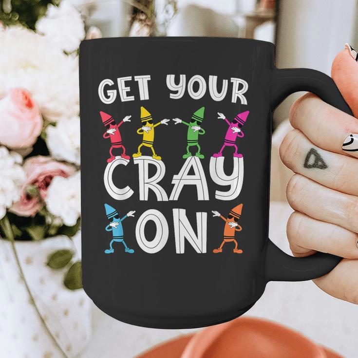 Teacher's Get Your Cray On Dabbing Crayons Graphic Print Coffee Mug, funny design Teacher's Get Your Cray On Dabbing Crayons Graphic Print Coffee Mug, funny design