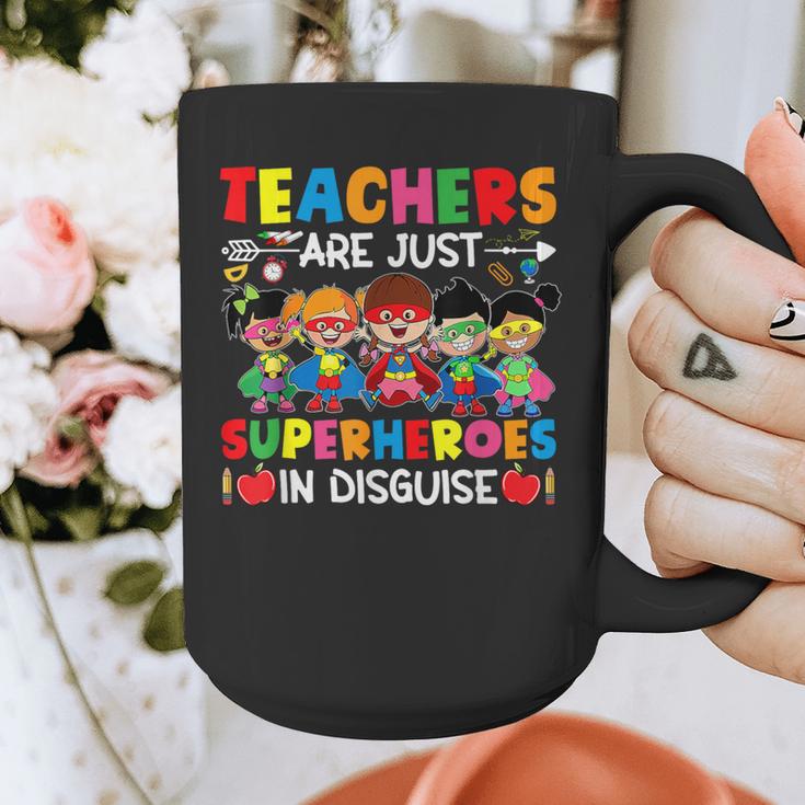 Teachers Are Just Superheroes In Disguise Back To School Graphic Print Coffee Mug, funny design