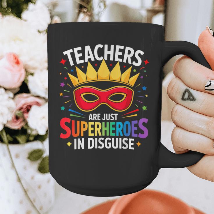 Teachers Are Just Superheroes In Disguise Fun Back To School Graphic Print Coffee Mug, funny design