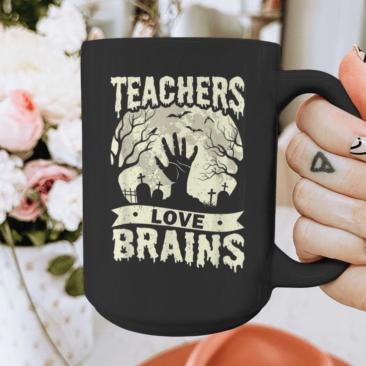 Teachers Love Brains Halloween Costume Boo Trick Teach Graphic Print Coffee Mug, funny design Teachers Love Brains Halloween Costume Boo Trick Teach Graphic Print Coffee Mug, funny design