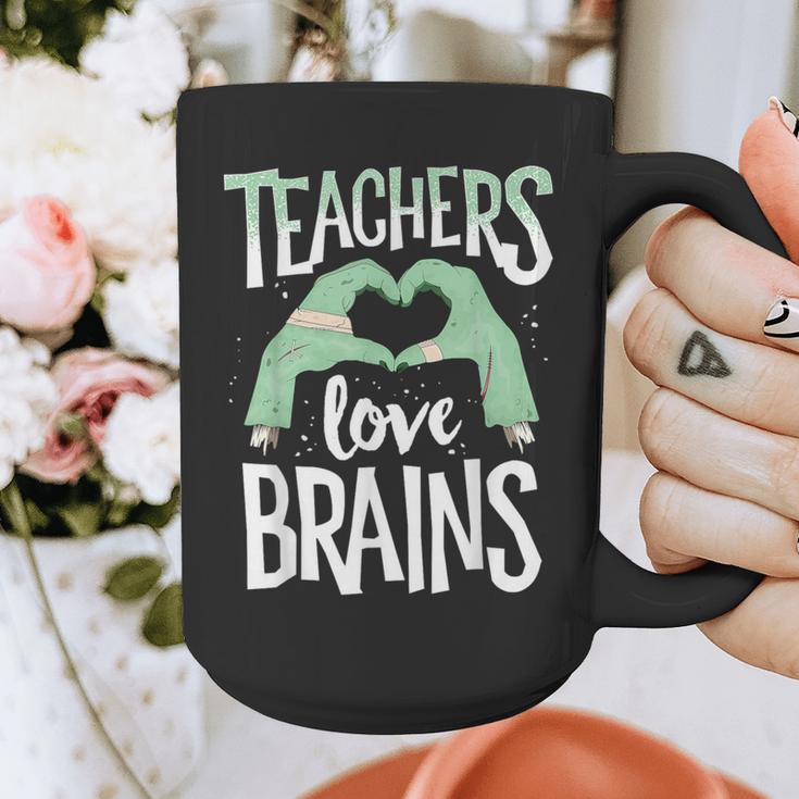 Teachers Love Brains Halloween Costume Trick Treat Zombie Graphic Print Coffee Mug, funny design Teachers Love Brains Halloween Costume Trick Treat Zombie Graphic Print Coffee Mug, funny design