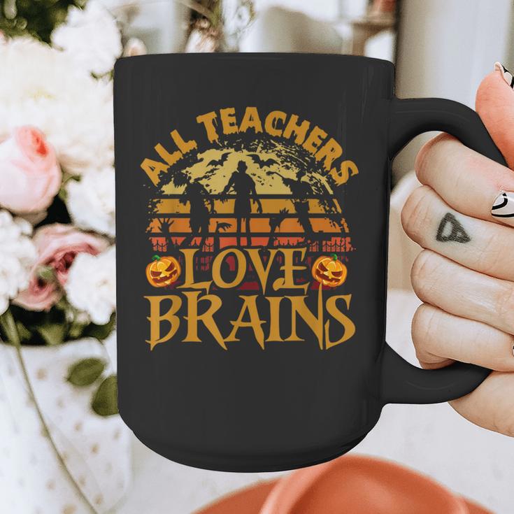 All Teachers Love Brains School Halloween Costume Graphic Print Coffee Mug, funny design All Teachers Love Brains School Halloween Costume Graphic Print Coffee Mug, funny design