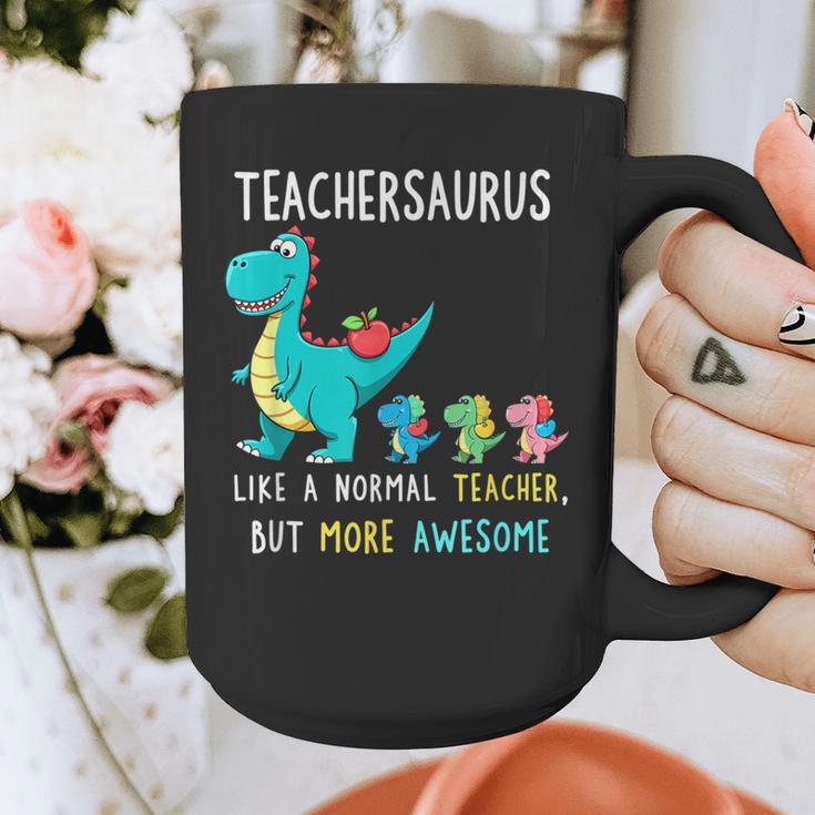 Teachersaurus Like A Normal Teacher But More Awesome Graphic Print Coffee Mug, funny design