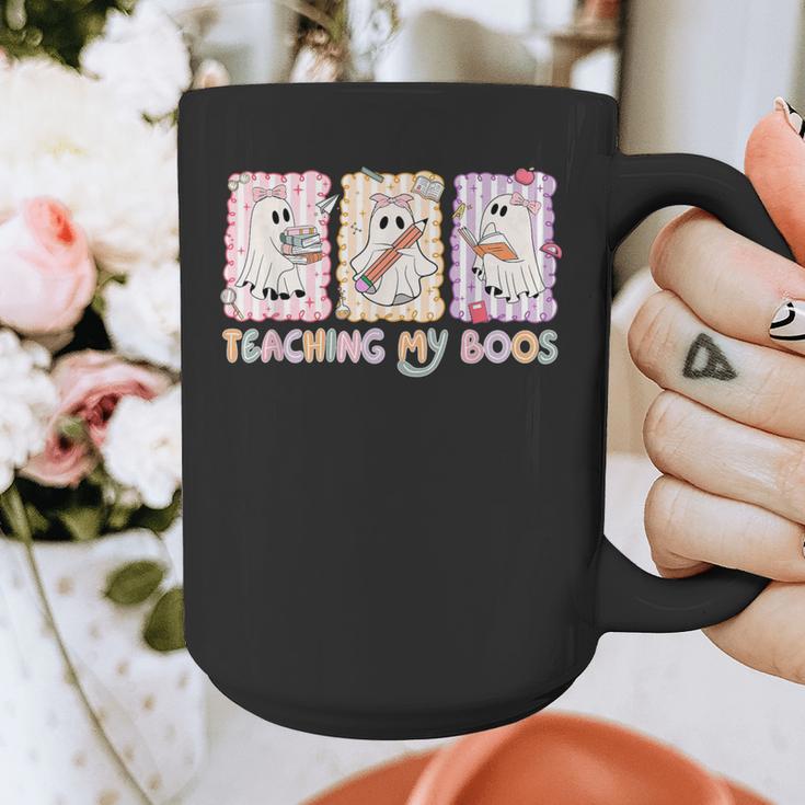 Teaching Is My Boos Teacher Ghost Halloween Women Girls Graphic Print Coffee Mug, funny design