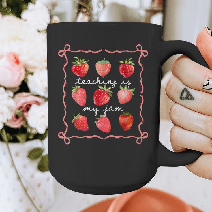 Teaching Is My Jam Strawberry Kinder Team Teacher Graphic Print Coffee Mug, funny design Teaching Is My Jam Strawberry Kinder Team Teacher Graphic Print Coffee Mug, funny design