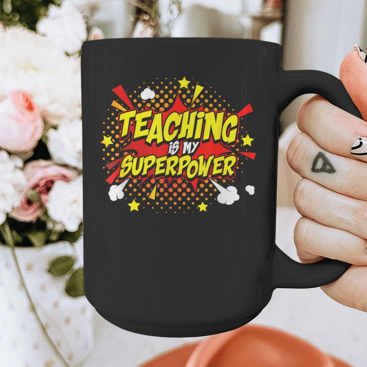 Teaching Is My Superpower Retro Comic Teacher Graphic Print Coffee Mug, funny design Teaching Is My Superpower Retro Comic Teacher Graphic Print Coffee Mug, funny design