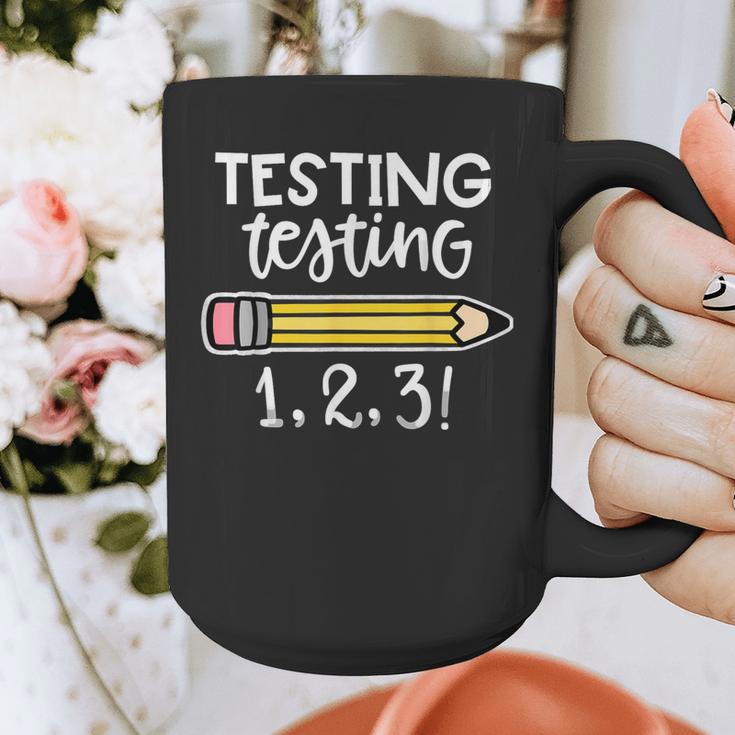 Testing Testing 123 Cute Test Day School Teacher Exam For Men Women Girls Kids Graphic Print Coffee Mug, funny design Testing Testing 123 Cute Test Day School Teacher Exam For Men Women Girls Kids Graphic Print Coffee Mug, funny design
