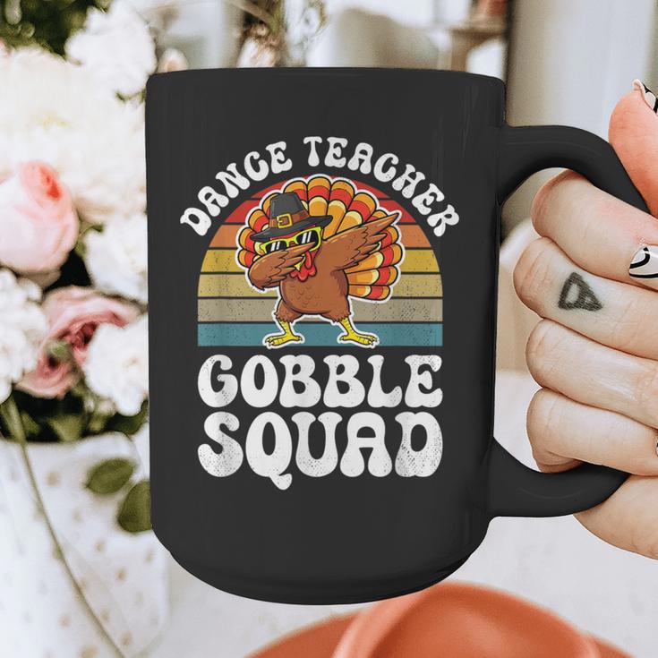 Thanksgiving Dance Teacher Gobble Squad Turkey Graphic Print Coffee Mug, funny design