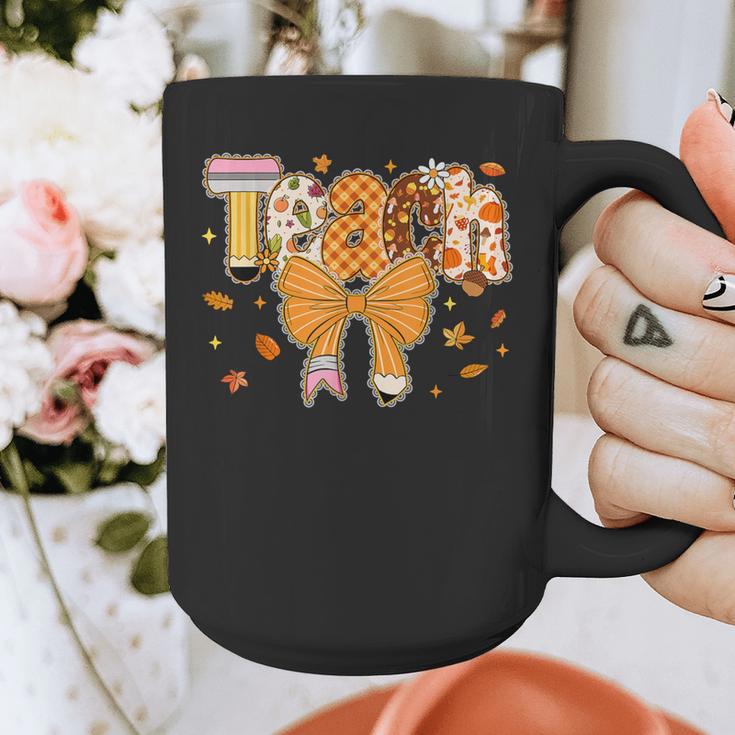 Thanksgiving Teacher Pencil Bow One Thankful Teacher Fall Graphic Print Coffee Mug, funny design Thanksgiving Teacher Pencil Bow One Thankful Teacher Fall Graphic Print Coffee Mug, funny design