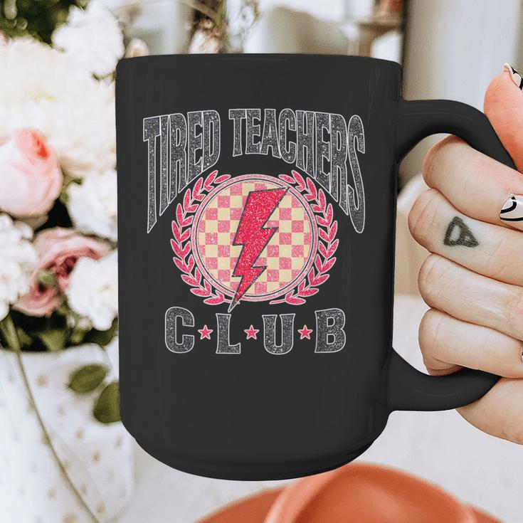 Tired Teachers Club Study Lover School Apparel Graphic Print Coffee Mug, funny design Tired Teachers Club Study Lover School Apparel Graphic Print Coffee Mug, funny design