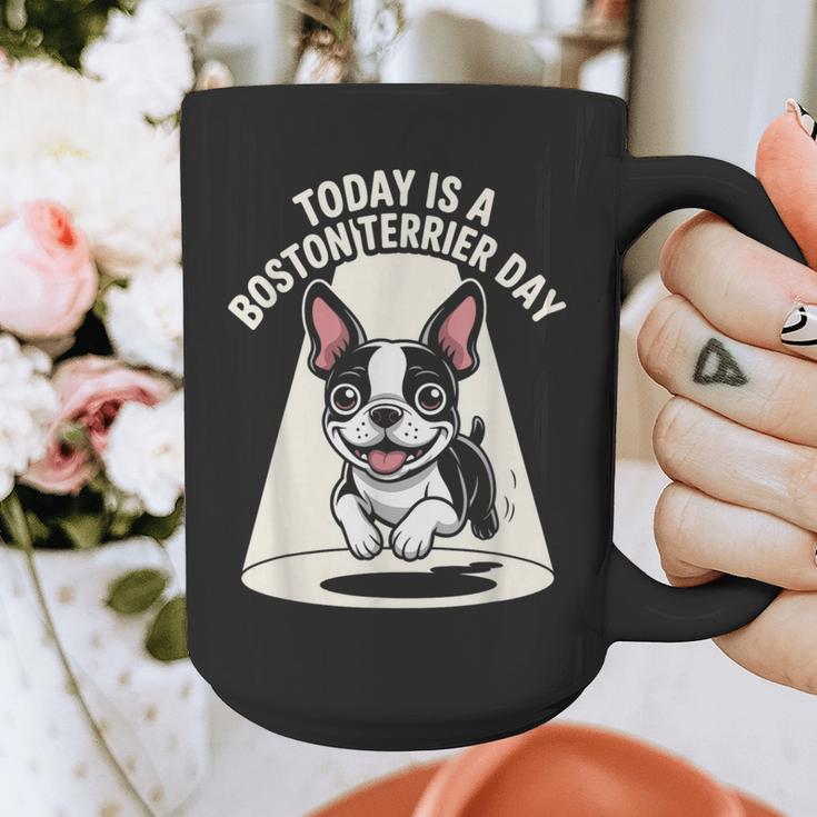 Today Is A Boston Terrier Day Cute Dog Lover Cartoon Graphic Print Coffee Mug, funny design