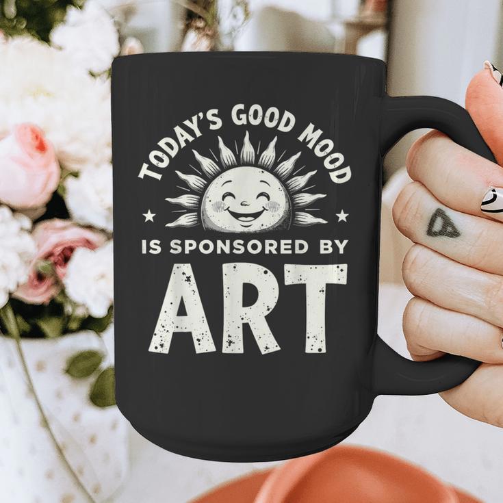 Today’s Good Mood Is Sponsored By Art Teacher Sun Tee Graphic Print Coffee Mug, funny design