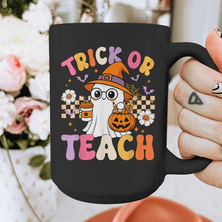 Trick Or Teach Cute Ghost Coffee Pumpkins Halloween Teacher Graphic Print Coffee Mug, funny design Trick Or Teach Cute Ghost Coffee Pumpkins Halloween Teacher Graphic Print Coffee Mug, funny design