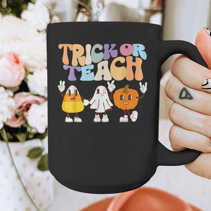Trick Or Teach Cute Halloween Teacher Graphic Print Coffee Mug, funny design