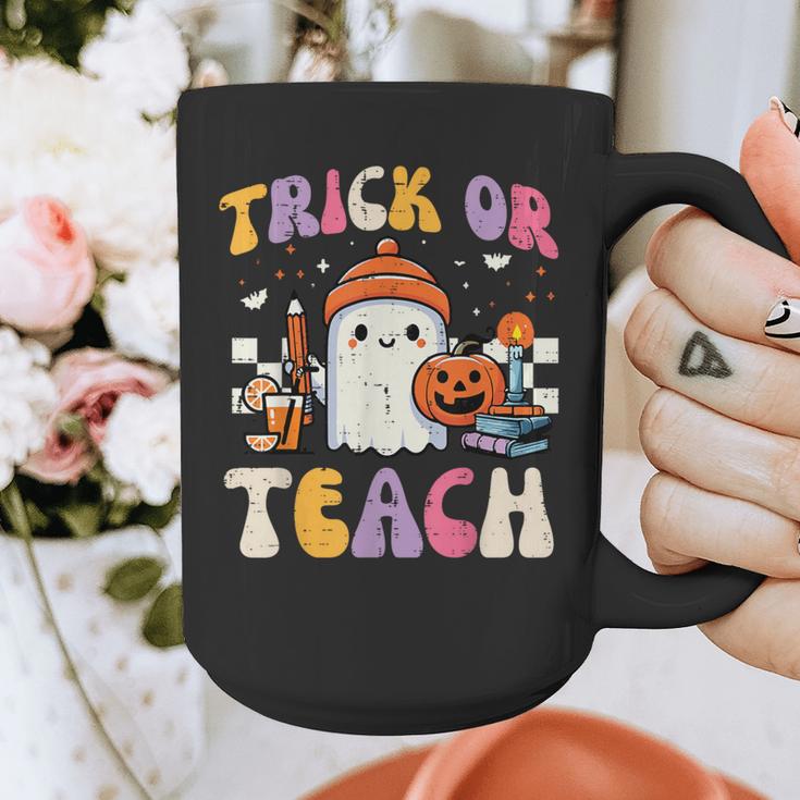 Trick Or Teach Ghost Teacher School Halloween Men Women Graphic Print Coffee Mug, funny design Trick Or Teach Ghost Teacher School Halloween Men Women Graphic Print Coffee Mug, funny design