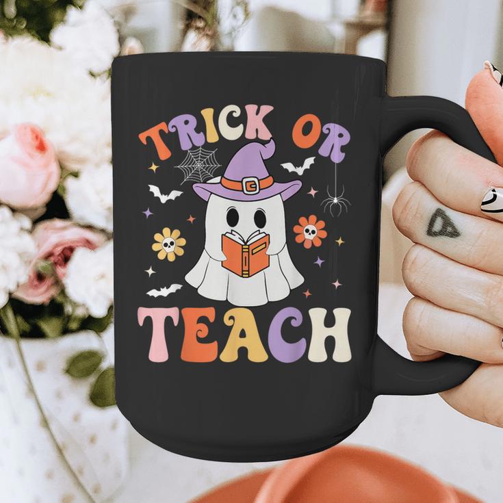 Trick Or Teach Teacher Groovy Ghost Halloween Teacher Graphic Print Coffee Mug, Groovy Teacher Gifts, funny design Trick Or Teach Teacher Groovy Ghost Halloween Teacher Graphic Print Coffee Mug, Groovy Teacher Gifts, funny design