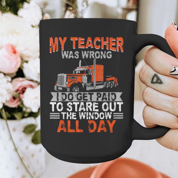 Trucker Truck Driver Vintage My Teacher Was Wrong I Do Get Graphic Print Coffee Mug, funny design Trucker Truck Driver Vintage My Teacher Was Wrong I Do Get Graphic Print Coffee Mug, funny design