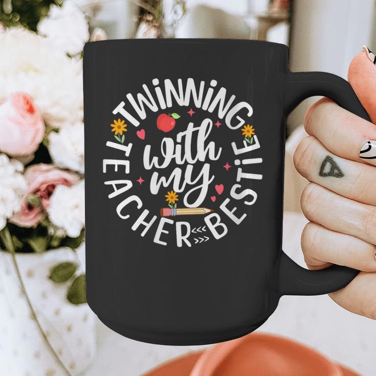 Twin Day For Spirit Week Teacher Bestie Matching Graphic Print Coffee Mug, funny design