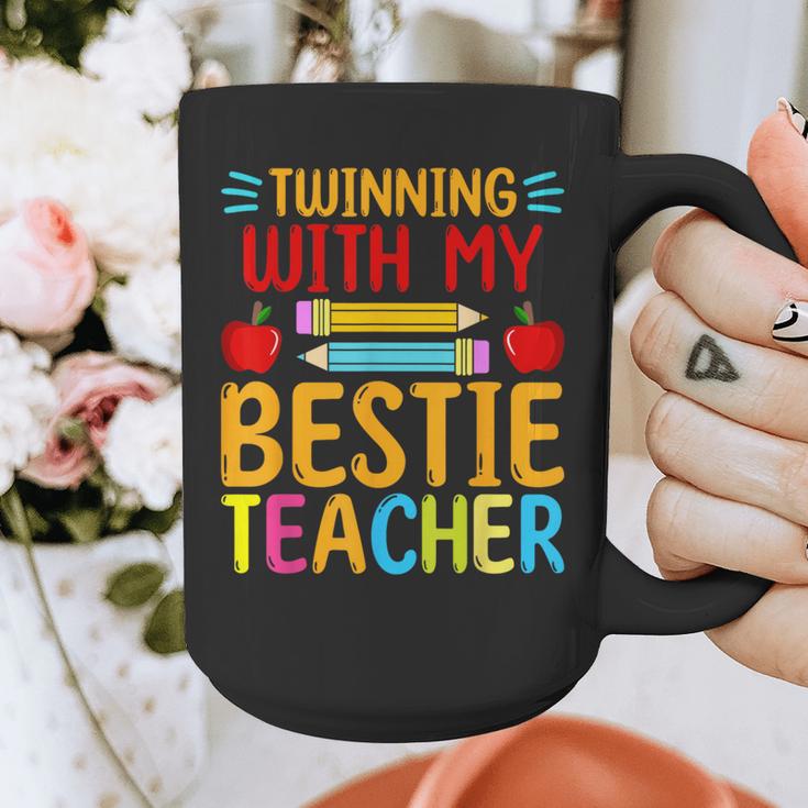 Twinning With My Bestie Teacher Boy Spirit Week Twin Day Graphic Print Coffee Mug, funny design Twinning With My Bestie Teacher Boy Spirit Week Twin Day Graphic Print Coffee Mug, funny design