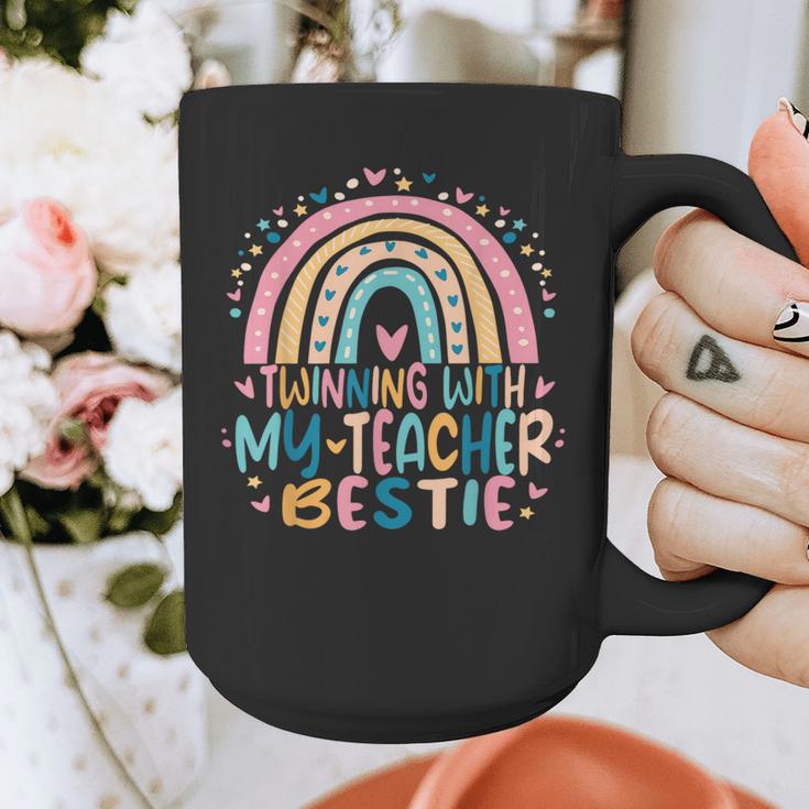 Twinning With My Teacher Bestie Rainbow Matching Teachers Graphic Print Coffee Mug, funny design Twinning With My Teacher Bestie Rainbow Matching Teachers Graphic Print Coffee Mug, funny design