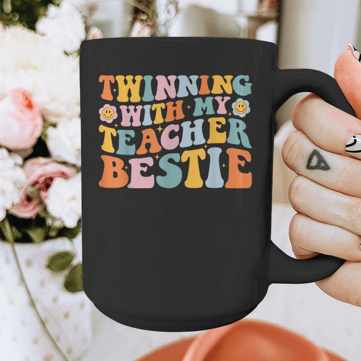 Twinning With My Teacher Bestie Twin Day Matching For Men Women Kids Graphic Print Coffee Mug, funny design