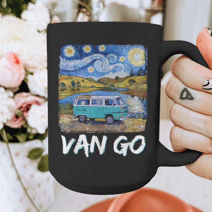 Van Go Retro Vanlife Art Teacher Graphic Print Coffee Mug, funny design