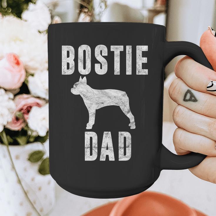 Vintage Boston Terrier Dad Dog Daddy Bostie Father Graphic Print Coffee Mug, Couple Gifts, Boston Terrier Dad Gifts, funny design