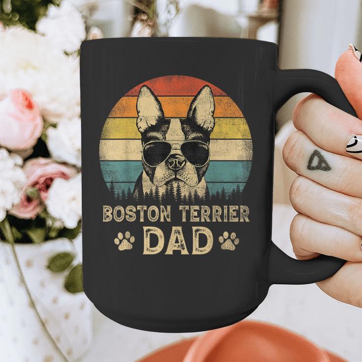 Vintage Boston Terrier Dad Dog Lovers Father's Day Tee Graphic Print Coffee Mug, Couple Gifts, Boston Terrier Dad Gifts, funny design