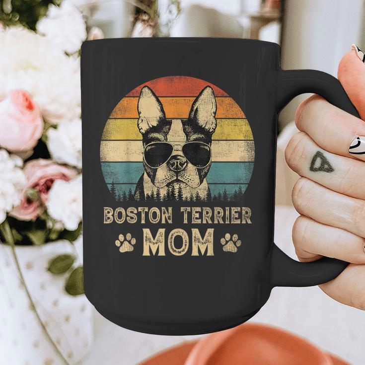 Vintage Boston Terrier Mom Dog Lovers Mother's Day Graphic Print Coffee Mug, Couple Gifts, Mom Gifts, Boston Terrier Mom Gifts, funny design