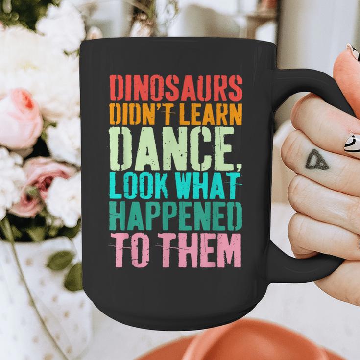 Vintage Dinosaurs Didn't Learn Dance Dance Teacher Graphic Print Coffee Mug, funny design