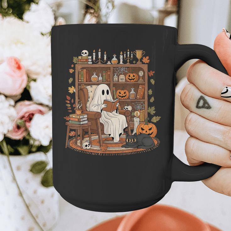 Vintage Ghost Book Reading Pumpkin Gothic Halloween Teachers Graphic Print Coffee Mug, funny design Vintage Ghost Book Reading Pumpkin Gothic Halloween Teachers Graphic Print Coffee Mug, funny design