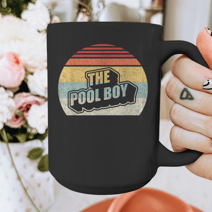 Vintage Retro The Pool Boy Graphic Print Coffee Mug, funny design