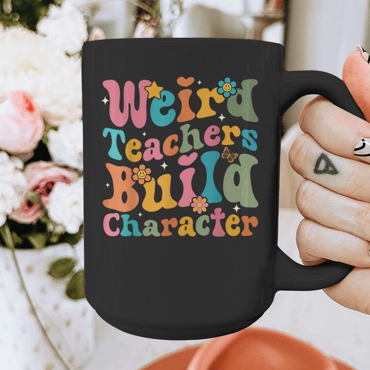 Vintage Teacher Sayings Weird Teachers Build Character For Men Women Graphic Print Coffee Mug, funny design Vintage Teacher Sayings Weird Teachers Build Character For Men Women Graphic Print Coffee Mug, funny design