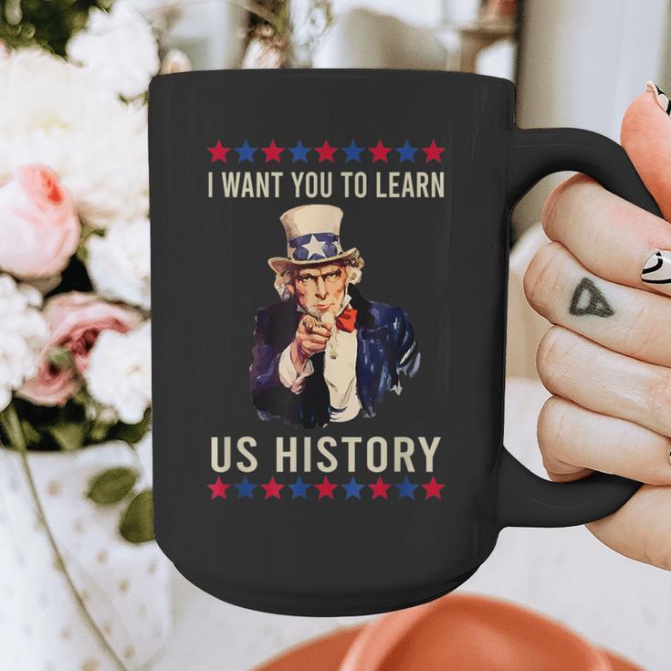 I Want You To Learn US History American Teacher School For Men Women Graphic Print Coffee Mug, History Teacher Gifts, funny design