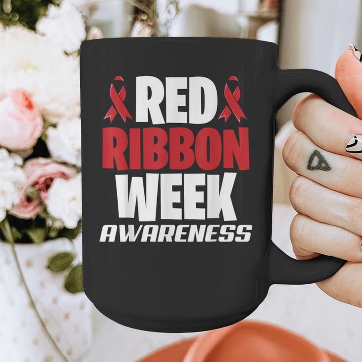 We Wear Red For Red Ribbon Week Awareness Mothers Teachers Graphic Print Coffee Mug, funny design We Wear Red For Red Ribbon Week Awareness Mothers Teachers Graphic Print Coffee Mug, funny design