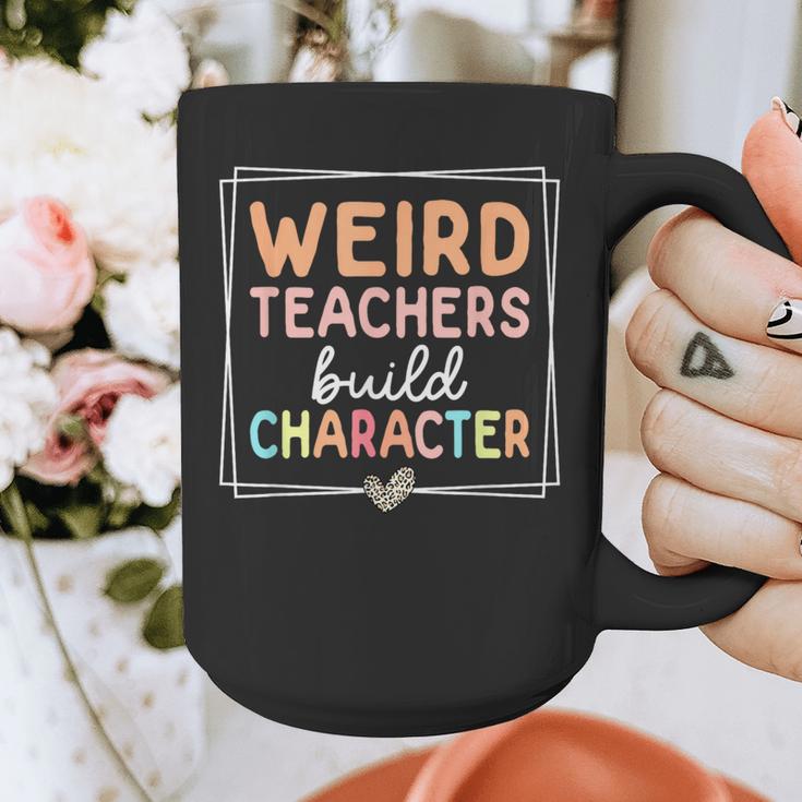 Weird Teachers Build Character Leopard Retro Teacher Graphic Print Coffee Mug, funny design Weird Teachers Build Character Leopard Retro Teacher Graphic Print Coffee Mug, funny design
