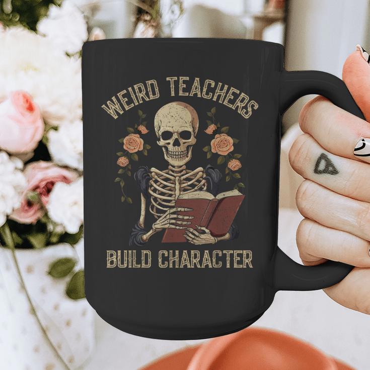 Weird Teachers Build Character Skeleton Book Halloween Women Graphic Print Coffee Mug, funny design Weird Teachers Build Character Skeleton Book Halloween Women Graphic Print Coffee Mug, funny design