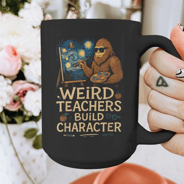 Weird Teachers Build Character Van Bigfoot Art Graphic Print Coffee Mug, funny design